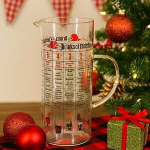 Twelve Drinks of Christmas Glass Cocktail Pitcher | Holiday Drinks